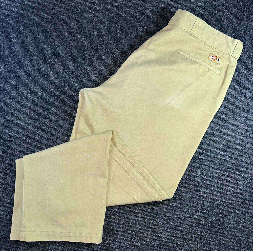 Dickies 874 Original Fit Men's Work Pants Beige Size 32 Cotton Blend Twill